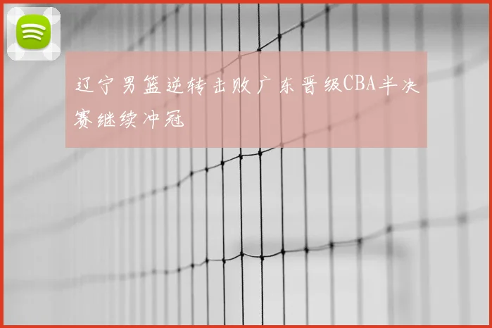 辽宁男篮逆转击败广东晋级CBA半决赛继续冲冠
